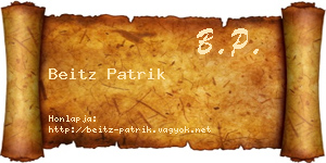 Beitz Patrik névjegykártya